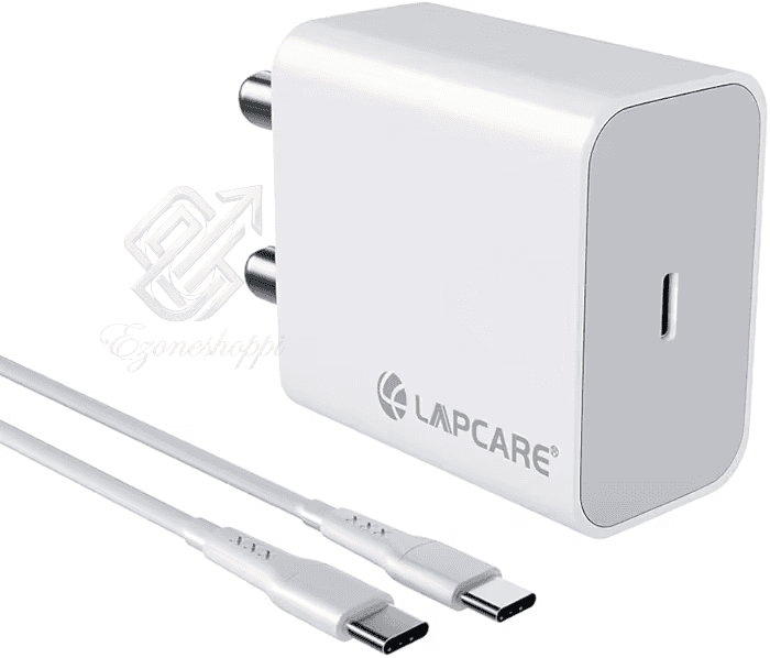 LAPCARE Adopt Type C 24W PD Charger with Type-C to Type-C Cable for Android,iPhone 14/14 Plus/ 14 Pro/ 14 Pro Max, iPhone 13/13 Pro/13 Pro Max/13 Mini, 12/12 Mini/ 12 Pro Max, iPhone 11 Series (White)